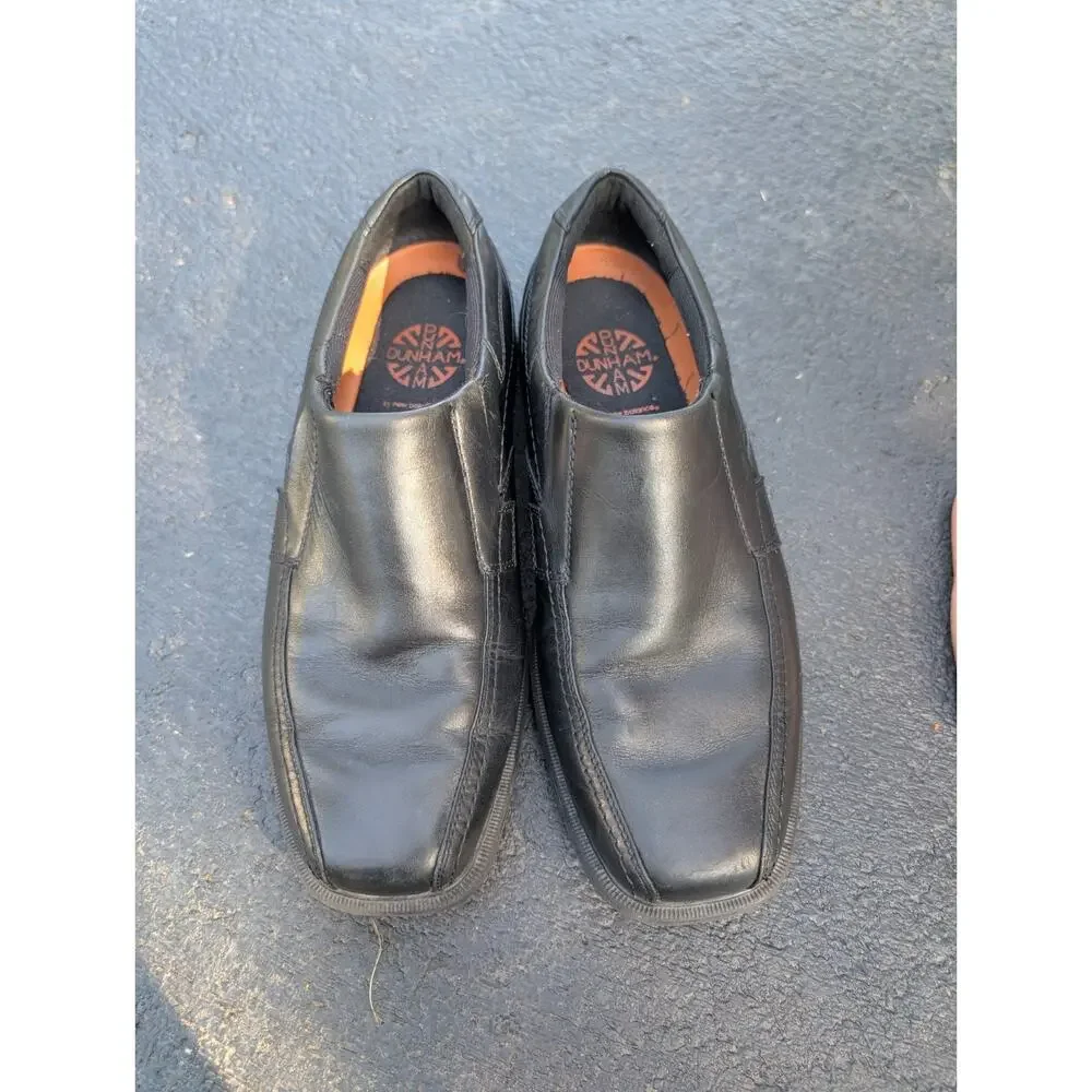 Dunham Men's Dillon Slip On Black Loafer‎ Leather Dress Shoes Sz Size 9 DABO1